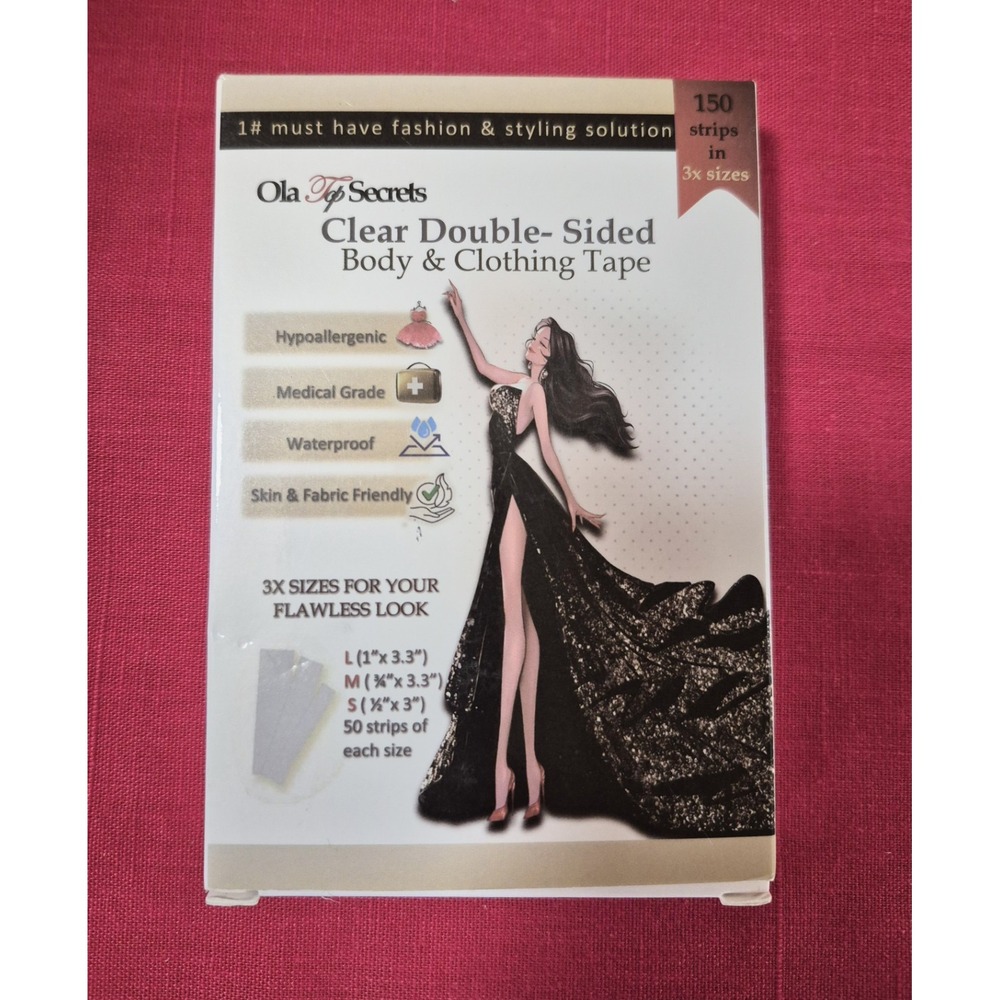 150 Clear Double Sided Body & Clothjng Tape In 3 Sizes  (S1394)